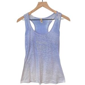 Anna Maria Island Florida Tank Top Sandbar Restaurant Tie Dye Ombre Blue White S